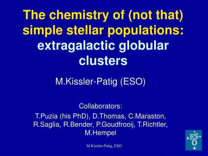 the chemistry of not that simple stellar populations extragalactic globular clusters