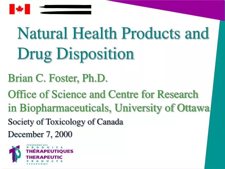 natural health products and drug disposition