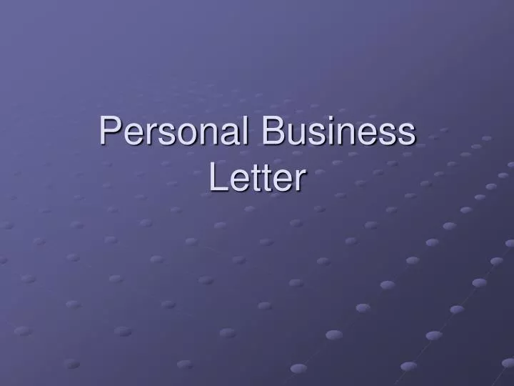 personal business letter