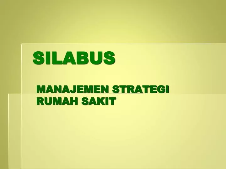 PPT - SILABUS PowerPoint Presentation, Free Download - ID:7034137