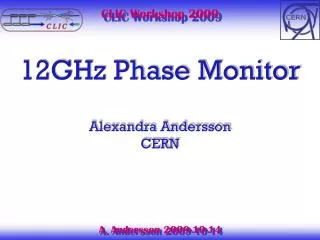 CLIC Workshop 2009