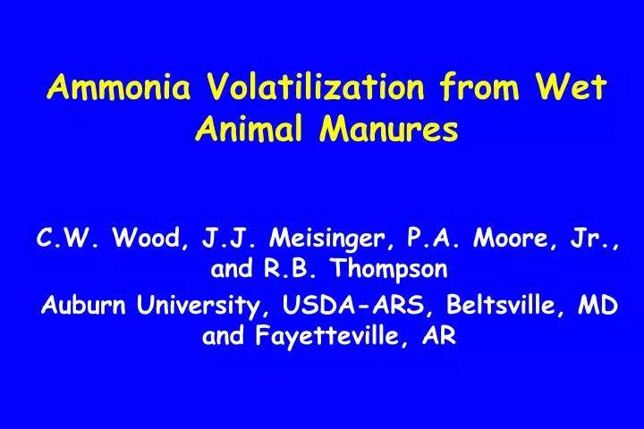 ammonia volatilization from wet animal manures