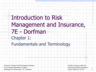 Introduction to Risk Management and Insurance, 7E - Dorfman
