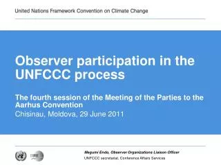 Observer participation in the UNFCCC process