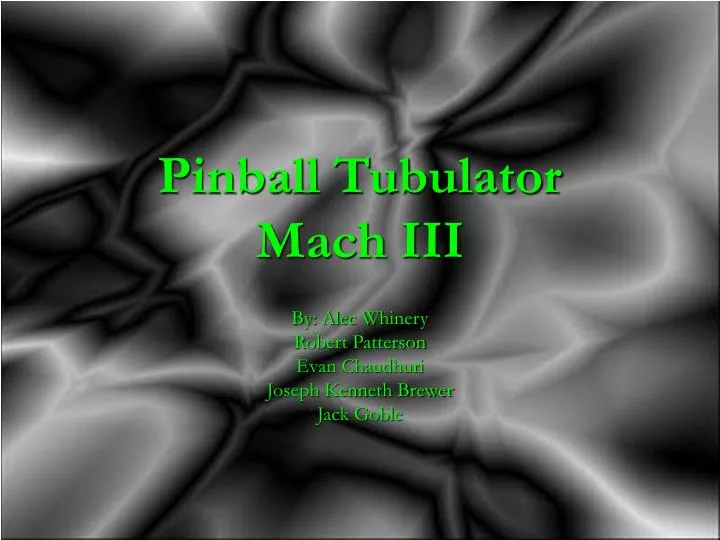 pinball tubulator mach iii