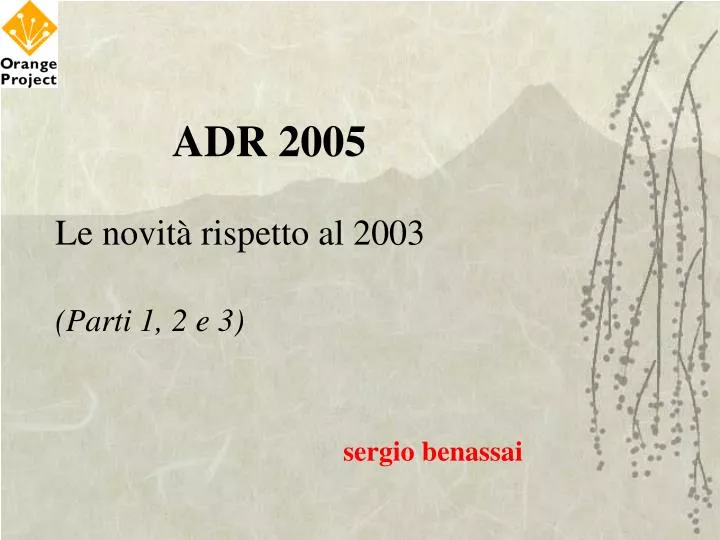 adr 2005 le novit rispetto al 2003 parti 1 2 e 3 sergio benassai