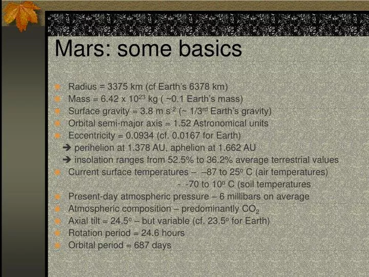 mars some basics