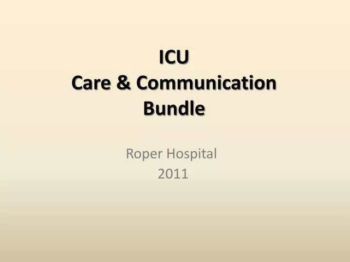 icu care communication bundle