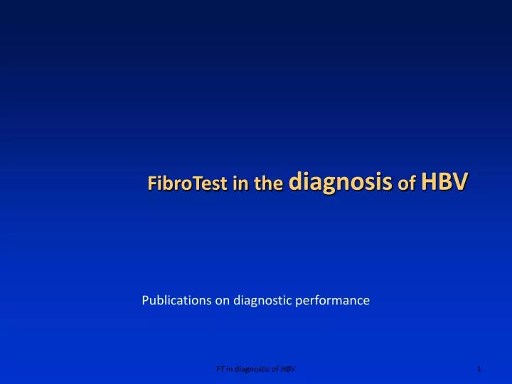 fibrotest in the diagnosis of hbv