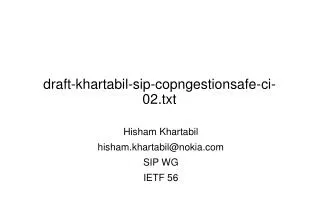 draft-khartabil-sip-copngestionsafe-ci-02.txt