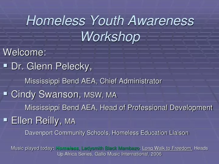 homeless youth awareness workshop