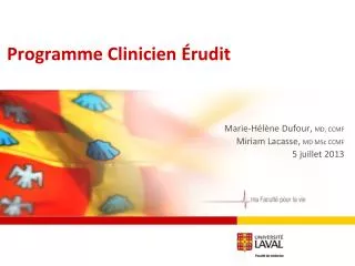 Programme Clinicien Érudit