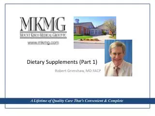 Dietary Supplements (Part 1)
