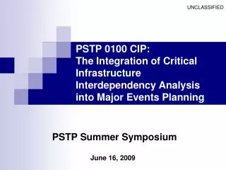 PSTP Summer Symposium