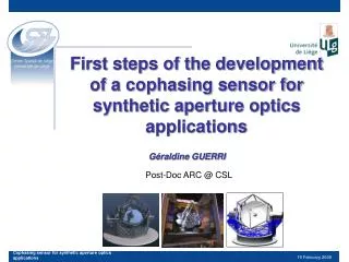 First steps of the development of a cophasing sensor for synthetic aperture optics applications