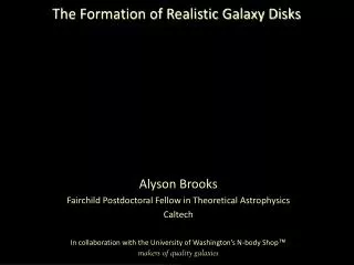 Alyson Brooks Fairchild Postdoctoral Fellow in Theoretical Astrophysics Caltech