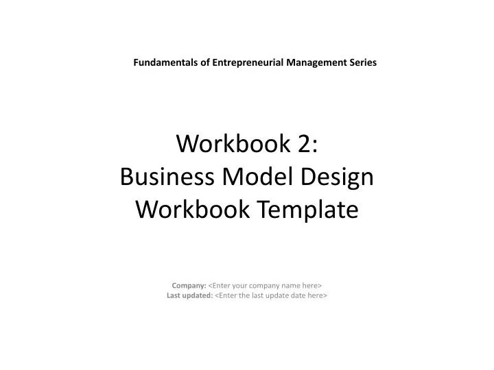 workbook 2 business model design workbook template