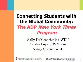 Connecting Students with the Global Community: The ADP New York Times Program