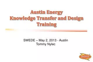 Austin Energy Knowledge Transfer and Design Training