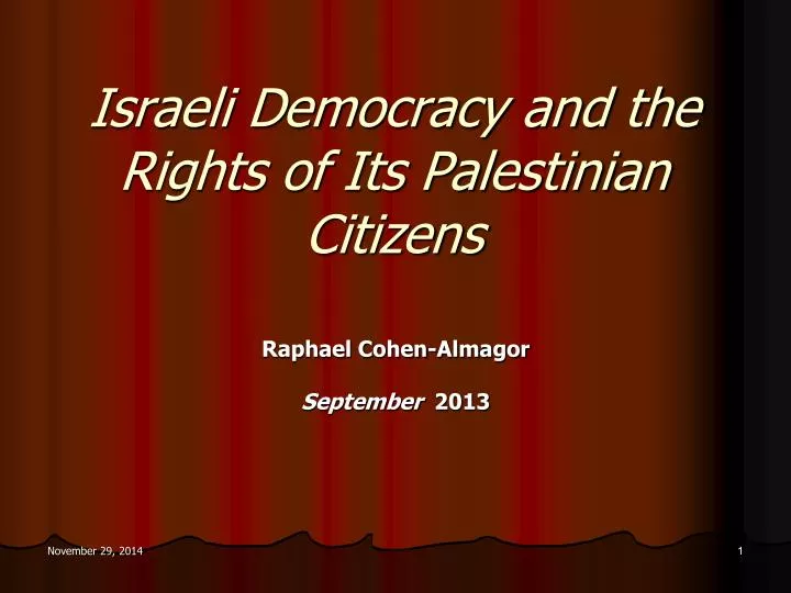 israeli democracy and the rights of its palestinian citizens