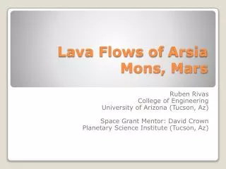 Lava Flows of Arsia Mons, Mars