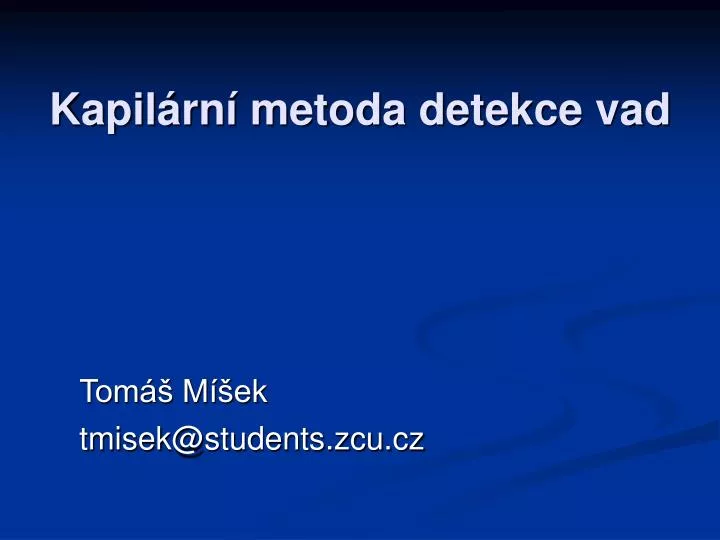 tom m ek tmisek@students zcu cz