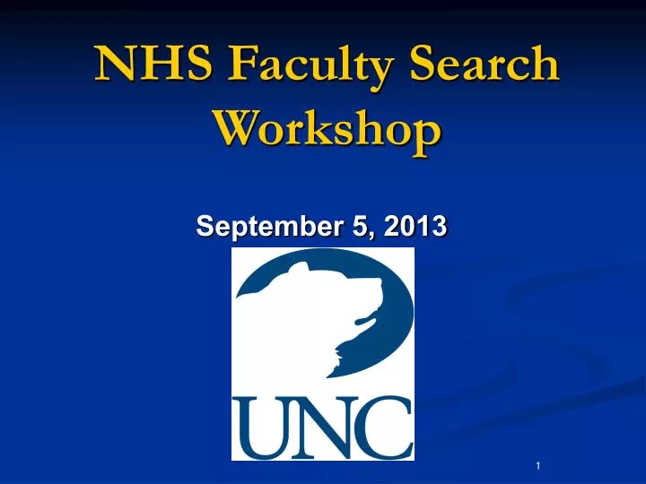 nhs faculty search workshop