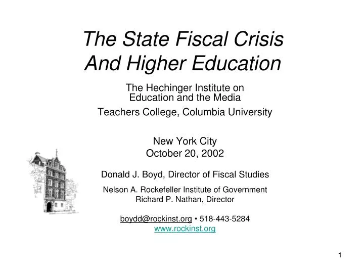 the state fiscal crisis and higher education