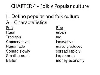 CHAPTER 4 - Folk v Popular culture