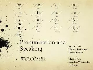 Pronunciation and Speaking