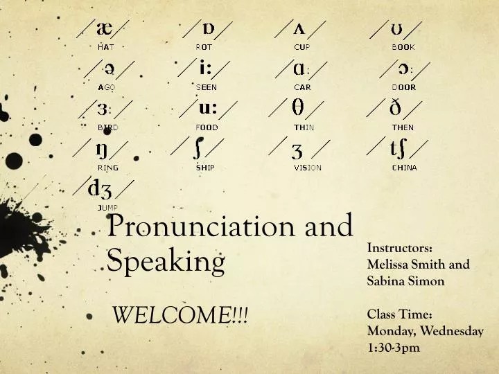 pronunciation and speaking