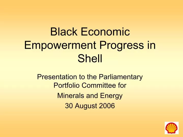 black economic empowerment progress in shell
