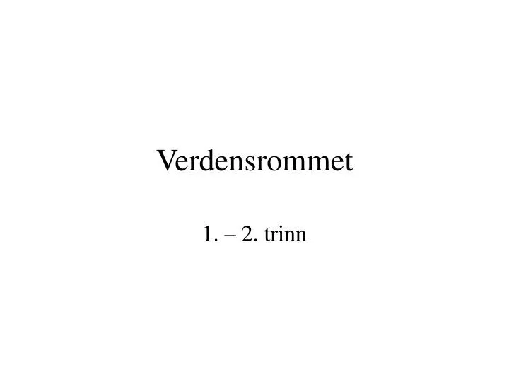 verdensrommet