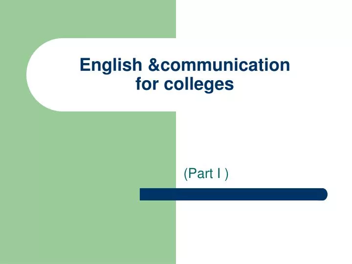english communication for colleges