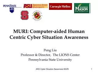 MURI: Computer-aided Human Centric Cyber Situation Awareness