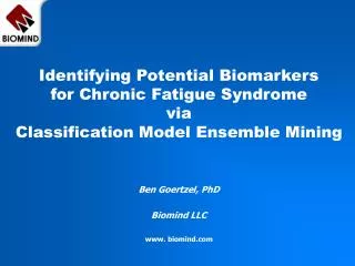 Identifying Potential Biomarkers for Chronic Fatigue Syndrome via