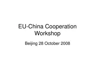 EU-China Cooperation Workshop