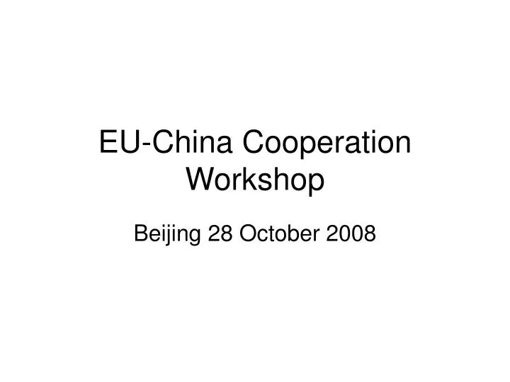 eu china cooperation workshop