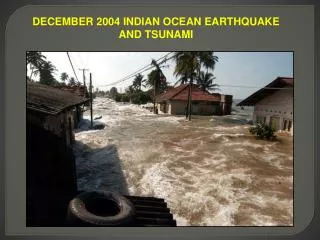 DECEMBER 2004 INDIAN OCEAN EARTHQUAKE AND TSUNAMI