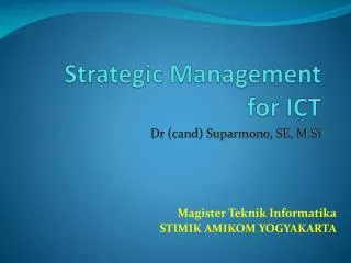 Strategic Management for ICT
