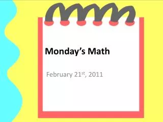 Monday’s Math