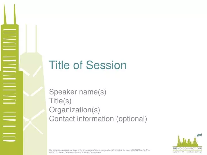 title of session