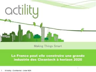 La France peut elle construire une grande industrie des Cleantech à horizon 2020