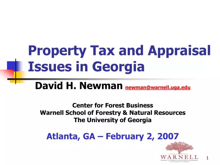 property tax and appraisal issues in georgia