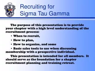 Recruiting for Sigma Tau Gamma