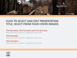 CLICK TO SELECT AND EDIT PRESENTATION TITLE, select from four cover images