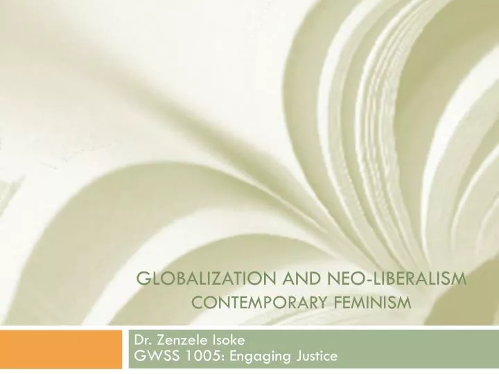 globalization and neo liberalism contemporary feminism