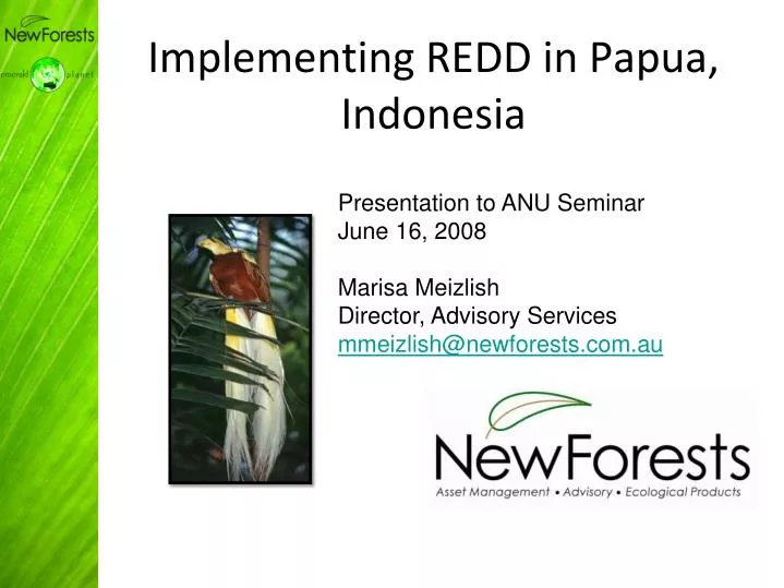 implementing redd in papua indonesia