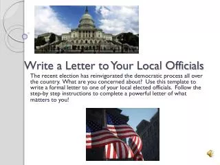 Write a Letter to Your Local Officials
