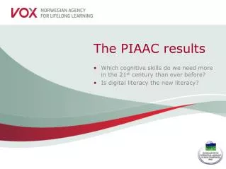 The PIAAC results